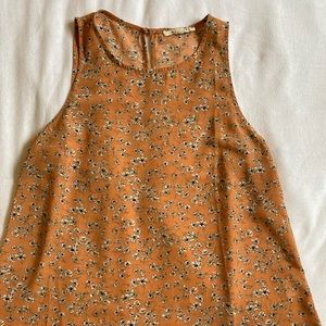 Peach flowered short sleeved blouse